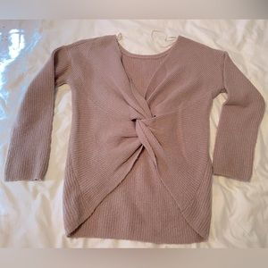 Design Lab Lord and Taylor pale pink twist knot back sweater XS